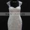 2016 new tulle drapping big size mermaid lace cap sleeve zipper and buttons customer order wedding dress