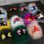 real little monster raccoon fur pom poms keychain for bag