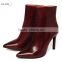 OlZB26 pretty mature genuine leather boots heel china wholesale ladies ankle boots with rubber outsole shoes