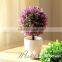2015 newly plastic round Artificial grass ball with trunk Artificial topiary ball for table decoration