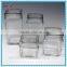 Square glass food storage jars with glass lid