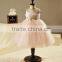 FL1005 illusion Pink Flower Girl Dresses Belt Girls Party Dresses Ankle Length Back With Bottons Little Bow For Weddings