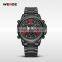 WEIDE Famous Outdoor Analog Digital Men Military Watch With Double Time Zone Wristwatch Of 12 or 24 Hours Display