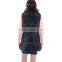 Women rex rabbit fur vest long rabbit fur vest with raccoon fur collar KZ160041