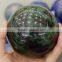 Carved polished epidote gemstone sphere