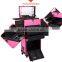2016 sunrise hot sale pink multifunctional pvc trolley rolling makeup case with led lights