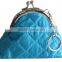 Quilted effect polyester coin purses with metal frame 2016