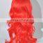 Long Flame Red Curls Wig Synthetic Red Costume Wig N255