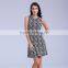 New summer 2016 nylon cotton floral lace sleeveless dress with lining