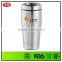 FDA certification 16 ounce Double wall stainless steel car travel mug for coffee