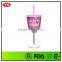 promotional 12oz bpa free plastic wine tumbler with lid and straw
