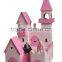 promotional pink DIY wooden castle with soldier