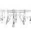 Modern Stainless Steel Metal 20 Clip Ring Design Hanging Clothespins / Garment Drying Rack