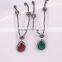 Pave Crystal Beads Hematite Beaded Necklace, Waterdrop Gem Stone Pendant Necklace