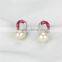 Wholesale fancy fashion white pearl earrings AAA 8-9mm drop pearl earring