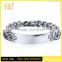 Factory direct stainless steel custom engraved logo jewelry silver plated mens bracelet
