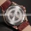 Date Rose Gold Case Analog Leather Strap Male Quartz Clock Men Business Watch