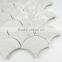 honed carrara white water jet marble mosaic fish marble mosaic