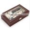 Chinese factories wholesale custom PU leather jewelry box, black 6 gift boxes, glasses box