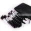 Wholesale cosmetic tool 15pcs make up brushes black wooden natural makeup brush set