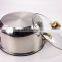 12pcs stainless steel cookware set with golden handles and glass lid