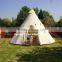 5m Canvas Camping Teepee Tent Waterproof Family Glamping Tent