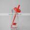 christmas use glass cow milk drinking bottles with red lid and straw