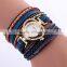 2017 vogue women velvet wrap around heart bracelet watch wrist watches for girl