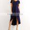 Short Sleeve Casual Loose T-Shirt Dress Hi-Low Shift Western Party Wear Short Front Long Back Dresses