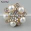 Wholesale fashionable metalic rhinestone pearl button for decoration WBK-1485