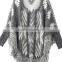 oem Jacquard shawl fringed cloak knitting cardigan sweater