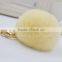 CX-A-66 Promotional Car Fur Ball Cute Keychain Real Fur Ball Rabbit Fur Ball