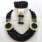 Double Flower Nigerian Wedding Coral Beads Necklace African Bracelet Earrings Jewelry Sets