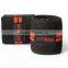 Weight Lifting Knee Wraps in White Color With Two Black Strip