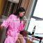 100% cotton shawl collar pink 380g/m2 velvet pile western bathrobe