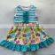 Little Girls Boutique Summer Clothes Trendy Kids Elephant Print Sleeveless Ruffled Dresses GD233