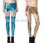 European women's Mermaid sexy glossy Leggings metal clip Suspension Leggings