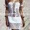 2017 Hook Word Shoulder Slim Dress Sexy Hollow Knitted Blouse Beach