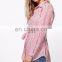 Custom Woman Clothing Tie Striped Shirt Wholesale