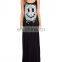 CHEFON Happy face deep back cut out maxi dress