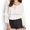 CHEFON Off the shoulder white free patterns of blouses ladies