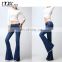 2016 Wholesales price of denim jeans and tops photos bell-bottom ladies jeans kurta tassels blue latest jeans tops girls