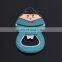 cartoon boy fridge magnet bottle opener custom rubber bottle opener