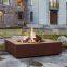 corten steel outdoor antique square large gas fire pit