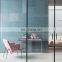 2020 Factory Customized space saving aluminium super white glass 3 panel corner sliding system tempered glass door