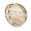 Vintage Round Natural Wooden Wicker Rattan Woven Wall Shelf Rack for Bathroom