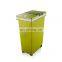 Hot selling square design plastic dust bin with wheel dustbin plastic bedroom dustbin modern dustbin swing lid