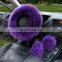 RTS Autoaby 3PCS Fur for Women Girl Auto Plush Warm Fluffy Fuzzy Interior Accessories Universal Winter Steering Wheel Cover
