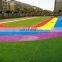 High quality colored artificial grass carpet for kindergarten rainbow runway
