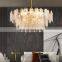 Postmodern Luxury LED Pendant Light White Sitting Room Villa Hotel Iron Handmade Glass Chandeliers Pendant Lights